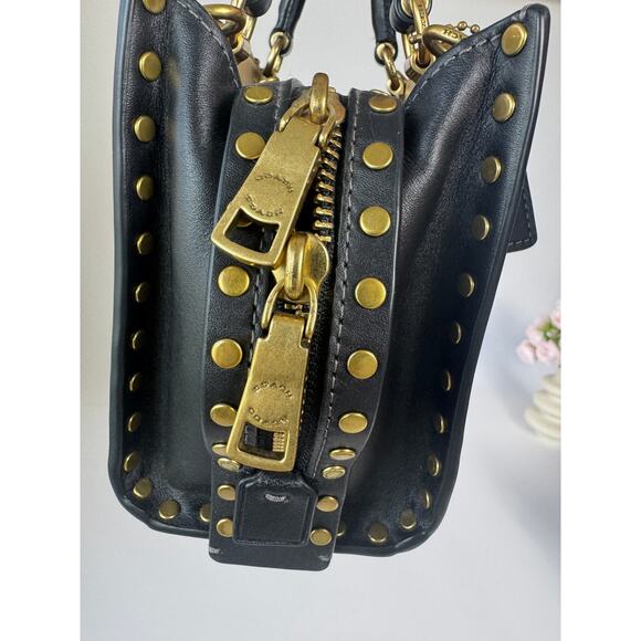 Coach Rogue 17 Bag With Rivets Goldtone Hardware - Picture 6 of 13